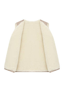 Жилет «Лад» для дома на меху из натуральной овечьей шерсти (Чай с малиной)