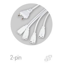 Разветвитель сетевой для линейных светильников ЭРА 4х IEC C7 2pin 2m для подключения 4 светильников