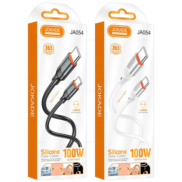 JOKADE JA054, кабель 100W для зарядки и передачи данных Type-C - Type-C, TPE 1м