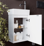 Тумба подвесная SANCOS Mini 355х205х500, с распашной дверцей, внутри 1 полка, белый глянец , арт.MN35WR