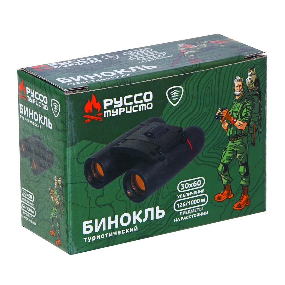 РУССО ТУРИСТО  Бинокль пластик, 30*60, 126 м/1000 м (Шт)