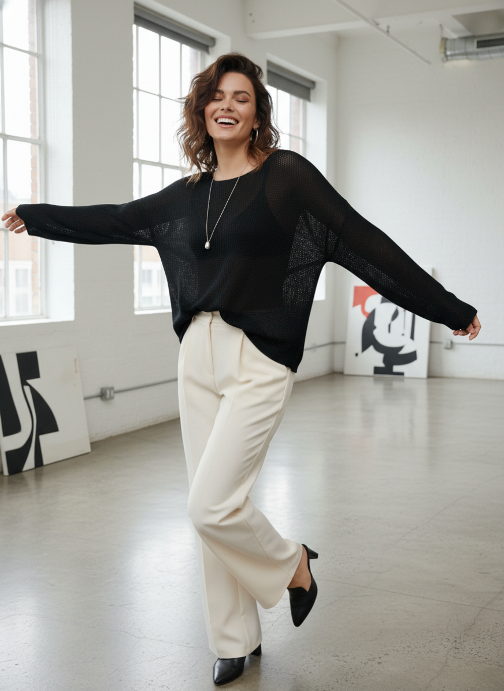 Свитер длинный паутинка тонкий Oversize