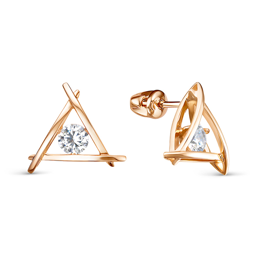 Серьги из золота 585 пробы с Фианит