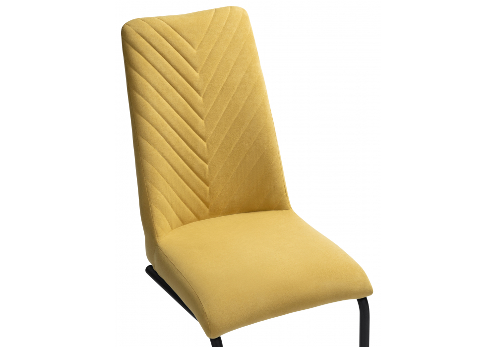 Стул на металлокаркасе Woodville Лулла горчичный, черный, ножки черные