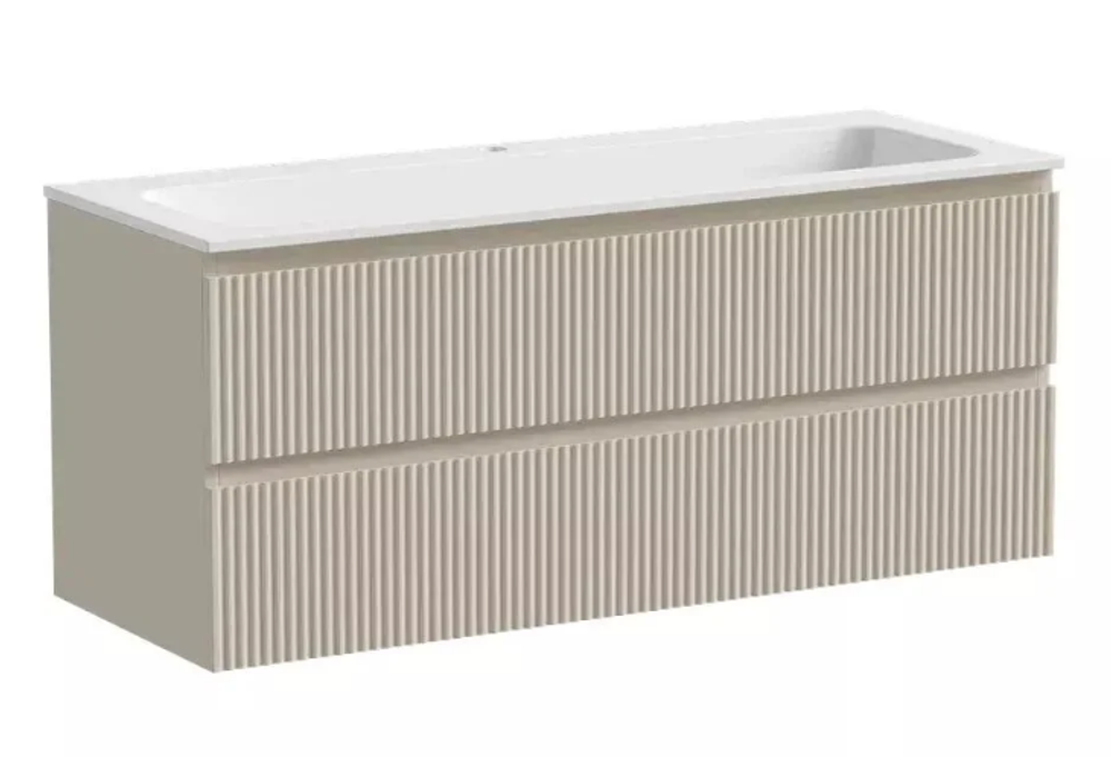 Тумба подвесная SANCOS Snob R 1195х445х500, c двумя ящиками оснащенными доводчиками, Beige Soft, арт.SNR120CE