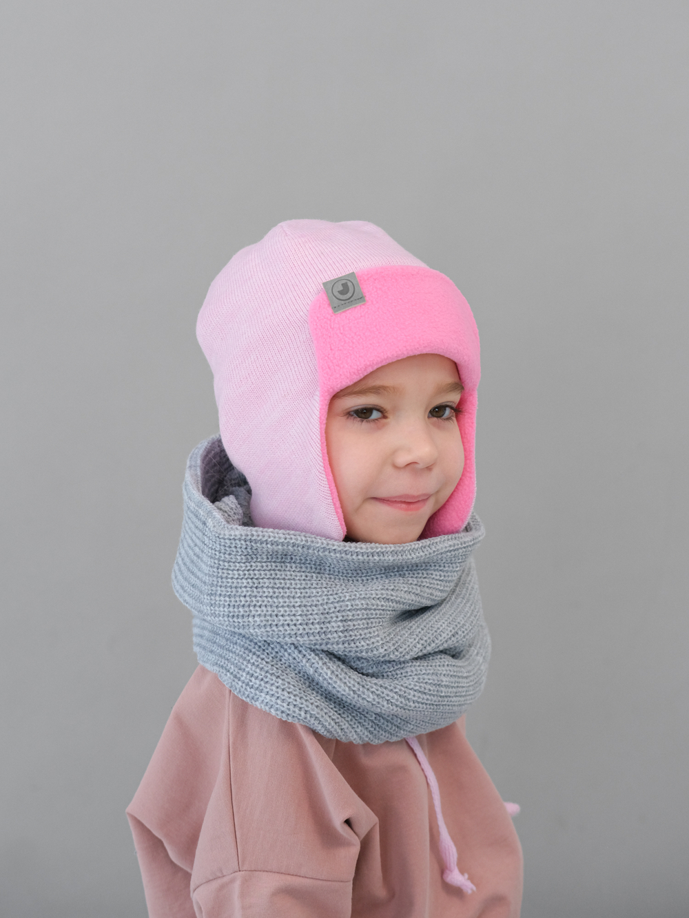 Шапка весенняя/осенняя вязаная (Розовый) ТОКИ*