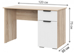 Компьютерный стол Woodville Стокгольм СТП03-1200 дуб сонома, line софт пломбир