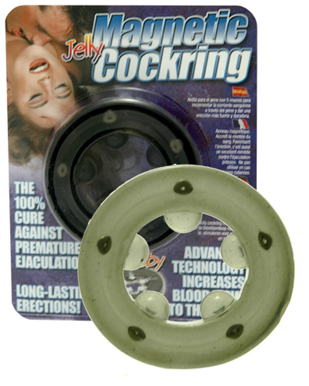 Эрекционное кольцо с магнитиками (Цвет: дымчатый)