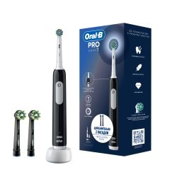 Электрическая зубная щетка ORAL-B Pro Series 1/D305.513.3 черная тип 3791 + Насадки EB50BRB CrossAction 2шт