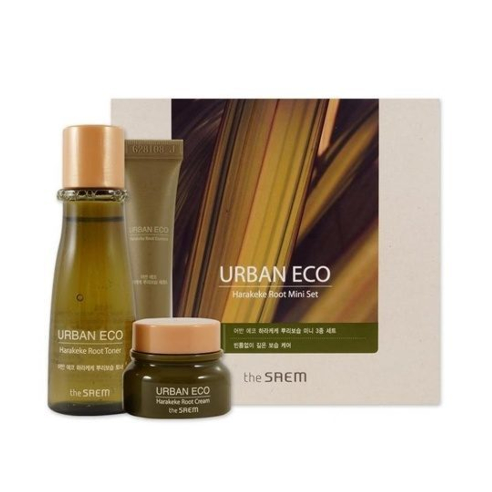 The Saem Urban Eco Harakeke Root Mini Set мини-набор средств с экстрактом корня новозеландского льна для ухода за кожей лица
