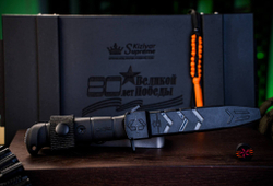 Нож Kizlyar Supreme COMBAT AUS-10Co (Cryo) SW BKH PS (StoneWash, Black Kraton Handle, Polyamid Sheath)
