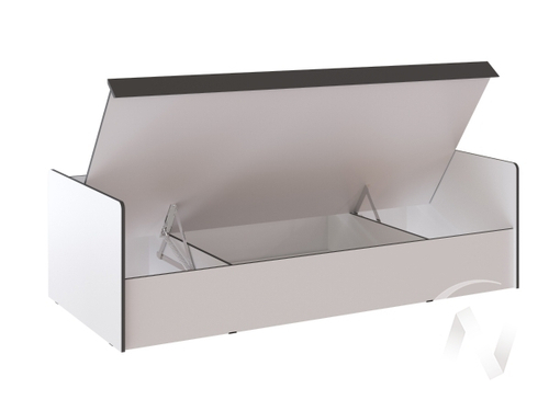 Кровать 0;9м с подъемным механизмом Подростковая Асцелла (белый/графит серый)