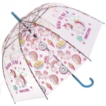 Зонт-трость женский купол «Единорог» микс 4 цвета, 8 спиц, d-82см, длина в слож. виде 82см