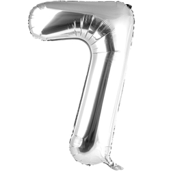 Шары цифры гелиевые Серябряные 102см
