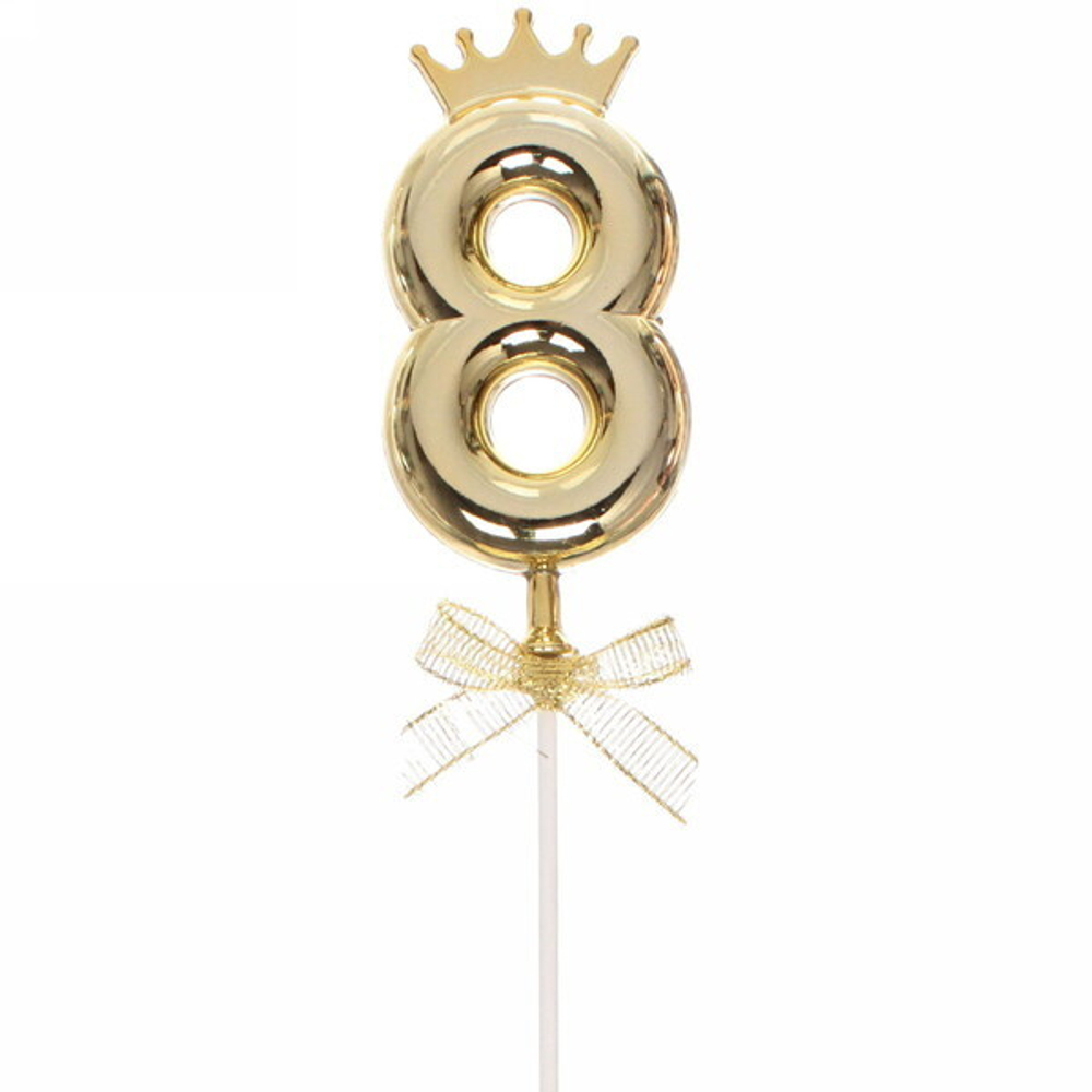 Топпер Цифра Королевский вечер «8» 22 см , микс