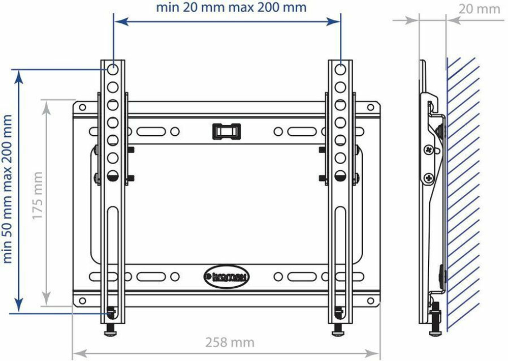 Кронштейн для телевизора Kromax IDEAL-6 белый 15"-47" макс.35кг настенный наклон (26022)