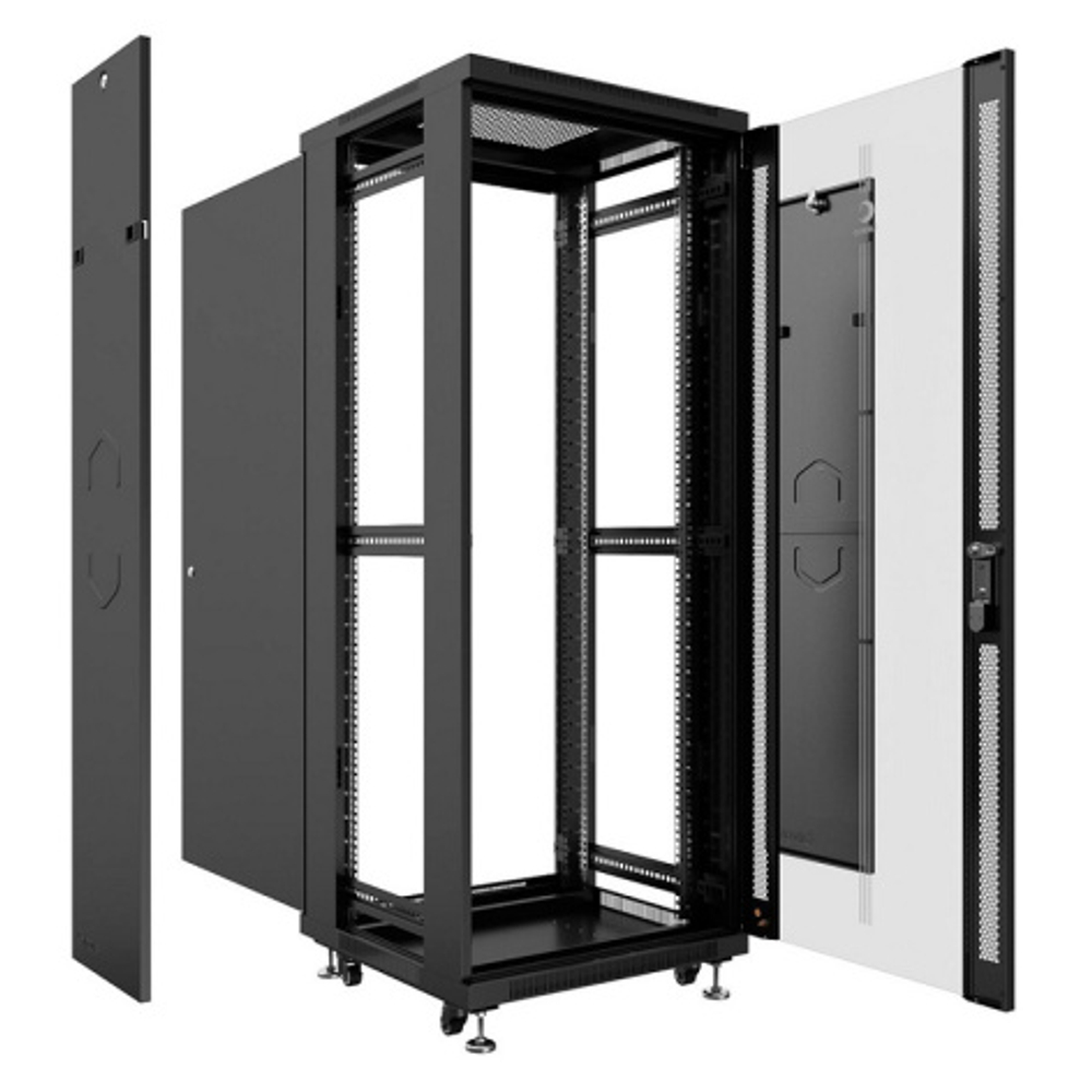 Шкаф напольный 19", 27U Cabeus SH-05C-27U60/60-BK