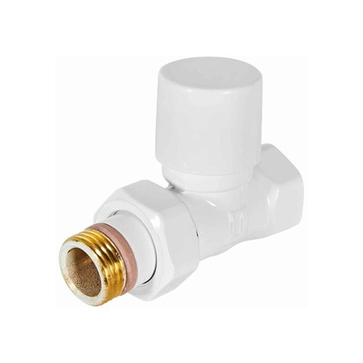 Клапан балансировочный прямой STOUT Design - 1/2" (ВР/НР-американка, PN10, Tmax 120°C, PTFE уплотнение, цвет белый)