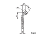 Фитинг DN 25 ORFS (Г) 1.7/16 (45) Interlock