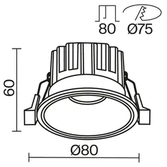 Встраиваемый светильник Раунд / Round 12 Вт 3000 К 50° Technical dl058-12w3k-w