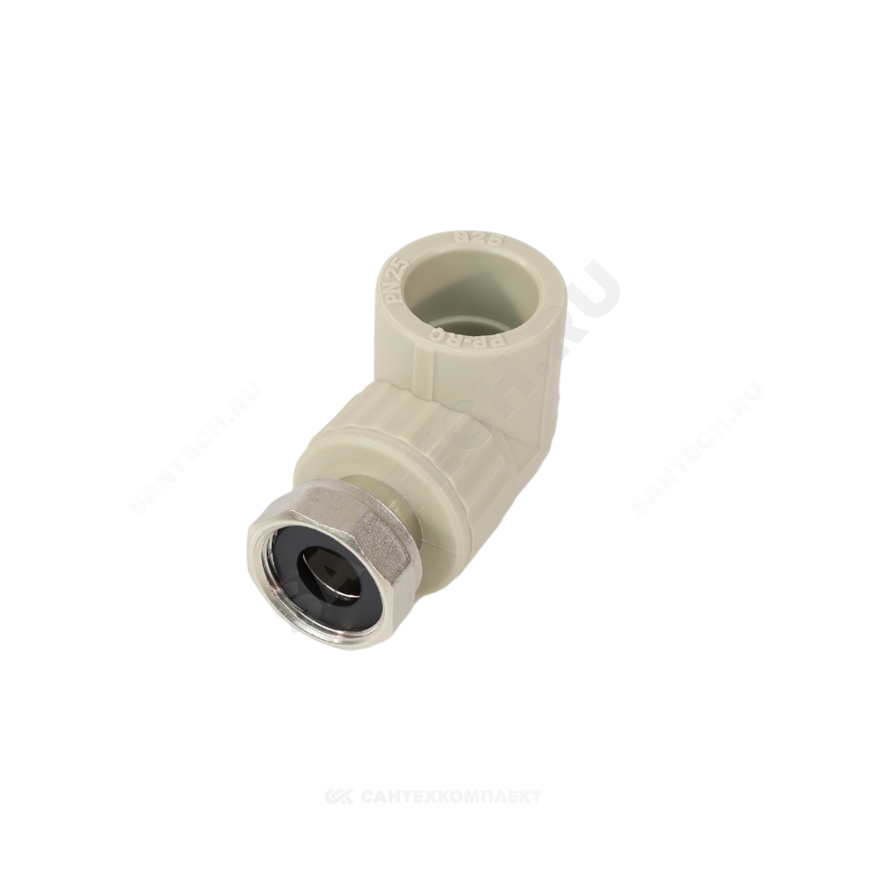 Угольник PP-R комбинированный серый Дн 20х3/4" с накидной гайкой VALFEX 10138120Г