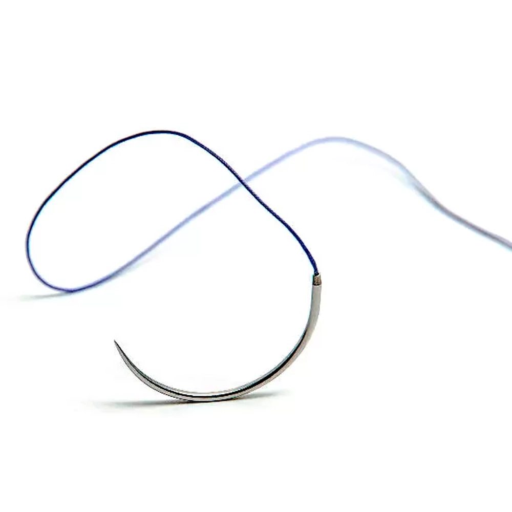 Лавсан нить полиэфирная плетеная неокрашенная М3.5 (0) 75 см игла HR-30 20 шт