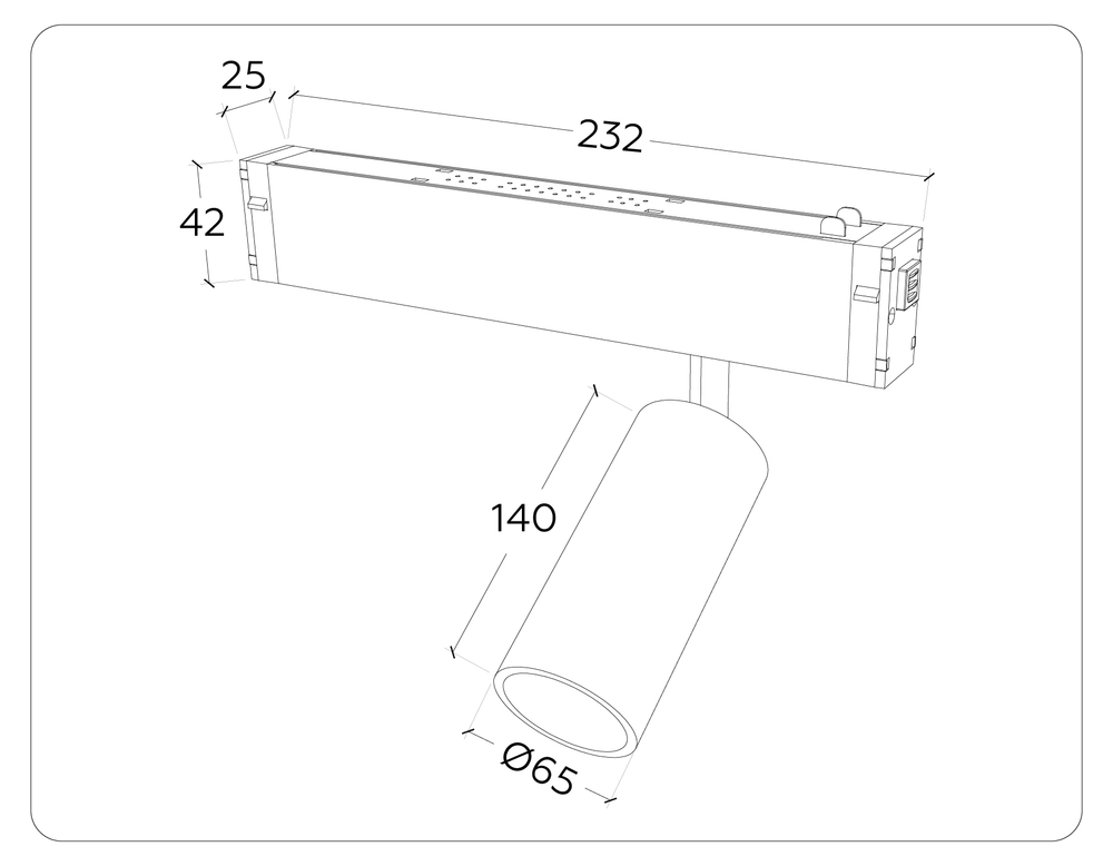 Светильник светодиодный диммируемый для шинопровода Magnetic 220V GL1232 BK черный IP20 24W 3000K-6400K 36° D65*140