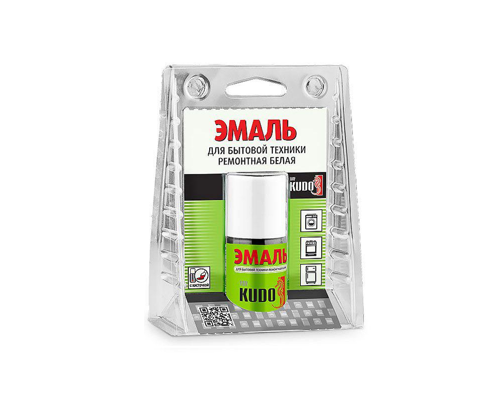 ЭМАЛЬ АЭРОЗОЛЬ KUDO Д/БЫТОВОЙ ТЕХНИКИ С КИСТОЧКОЙ БЕЛ. 520МЛ
