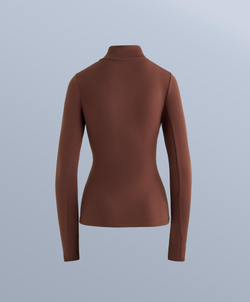 Oysho Термофутболка с застёжкой-молнией на половину длины, бургунди