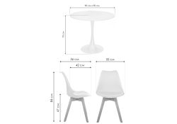 Обеденная группа Ахели light purple / wood / white