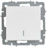 BRITE Выключатель 1-клавишный проходной с индикацией 10А ВС10-1-7-БрАБ арктический белый IEK