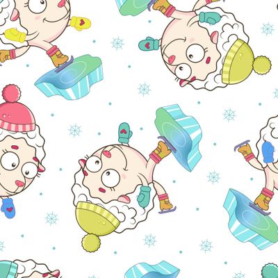 Милые овечки катаются на фигурных коньках