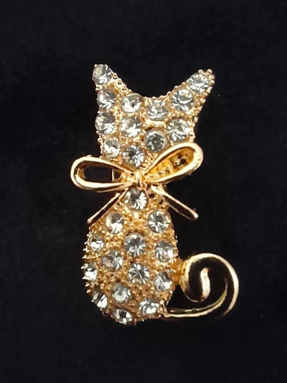 Брошь кошка золото