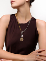 Колье "Marriot pearl coin" Bicolor