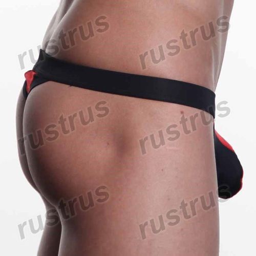 Мужские трусы стринги черные WANGJIANG WG00074