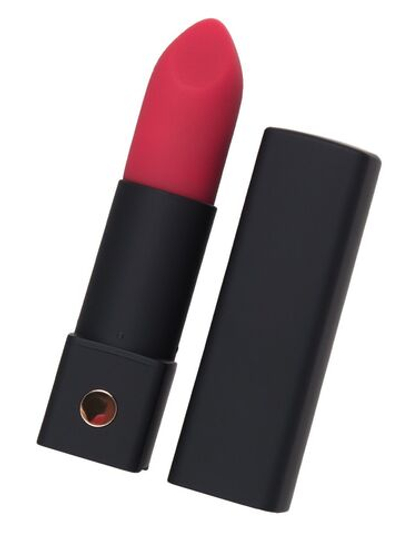 Мини-вибратор в форме помады Exomoon - 8,8 см. (Цвет: черный)