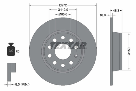 TEXTAR - 92224903-TET - Brake Disc