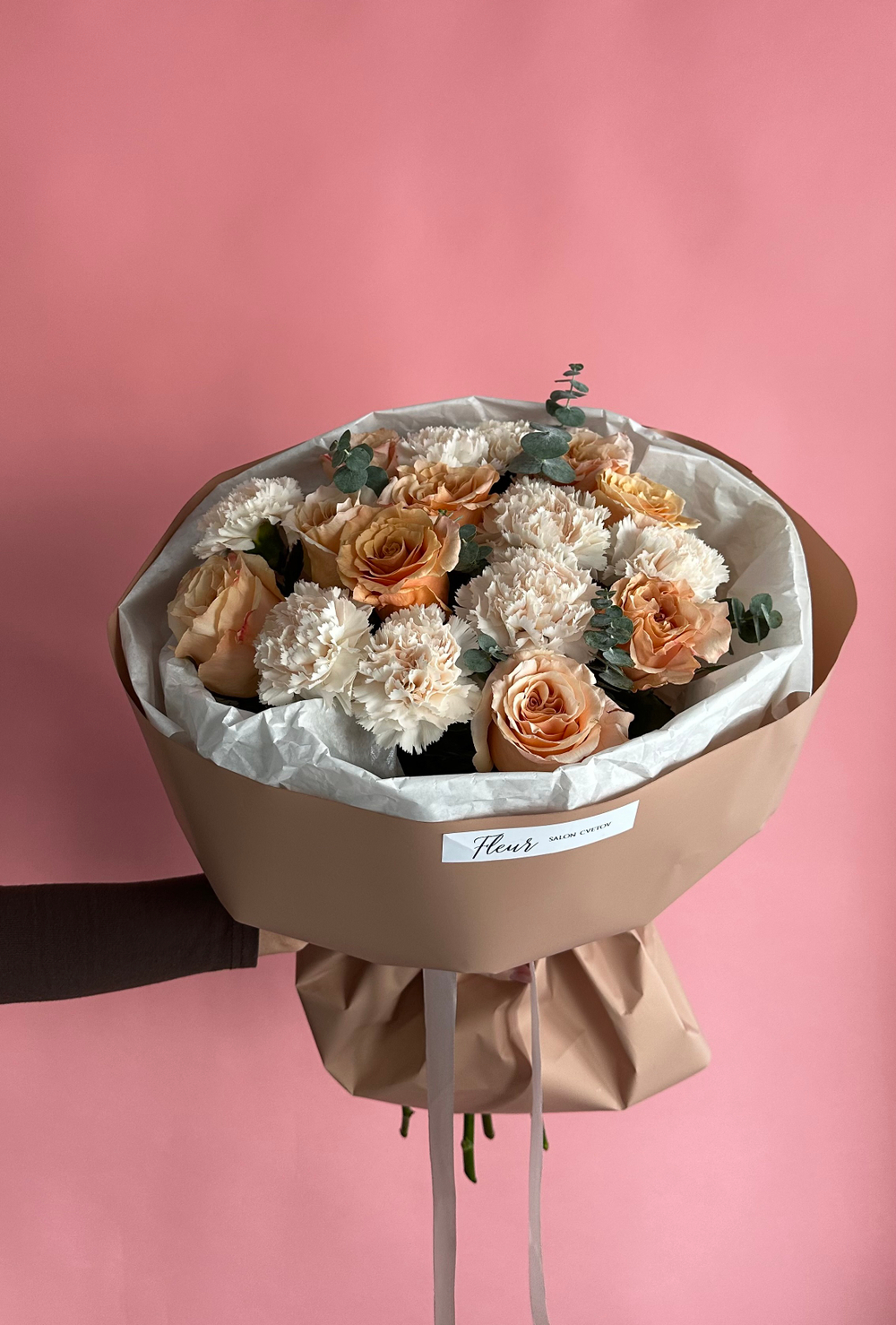 Букет розы и диантусы #87