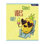 Тетрадь 36л., А5, клетка, Alingar "Crazy fruits", скрепка, мелованный картон (стандарт) , блок офсет, 4 дизайна в пленке т/у