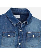 Синяя джинсовая рубашка на кнопках Mayoral