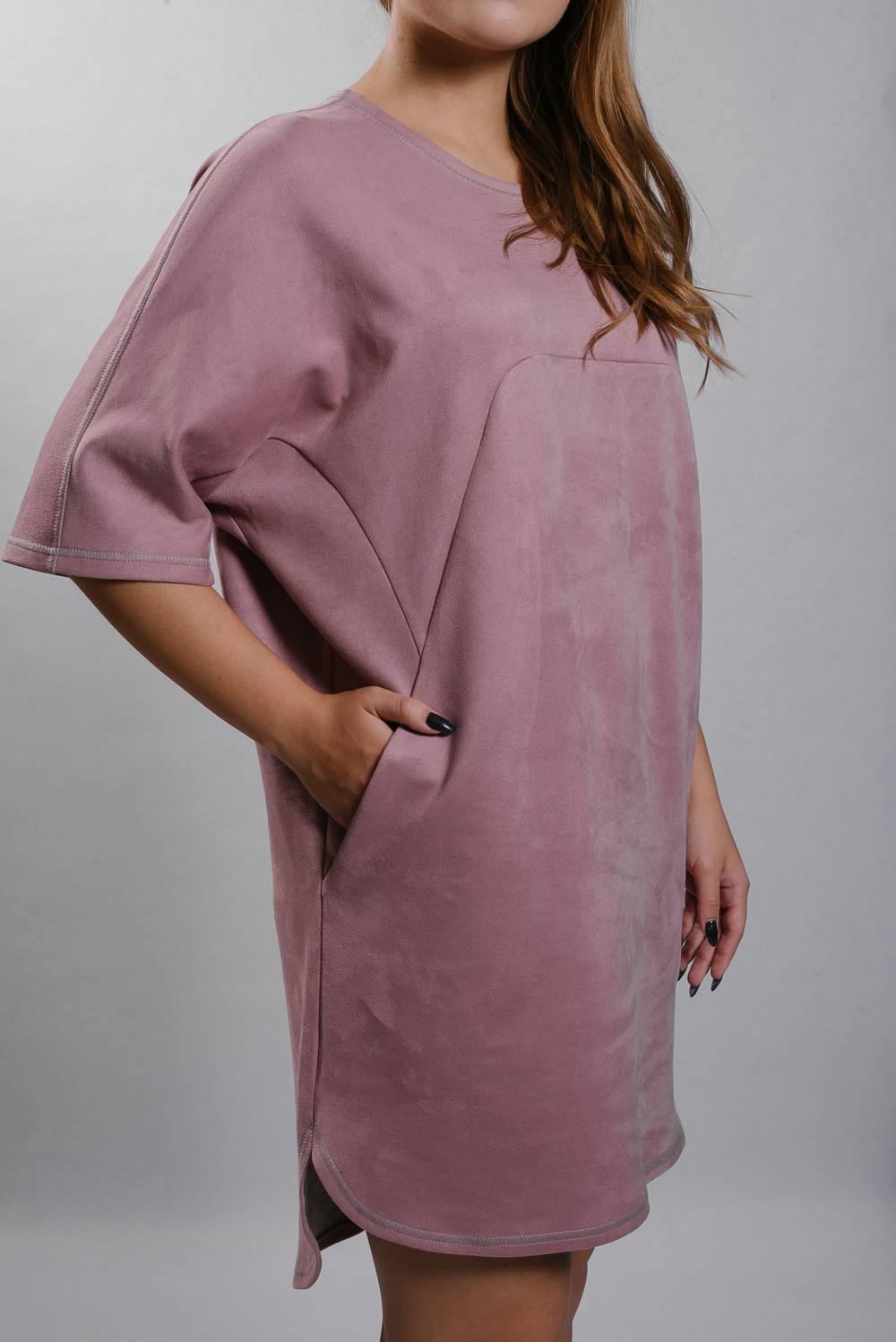 Трикотажная туника 1775ЛП, Пудровый #257П201775ЛП