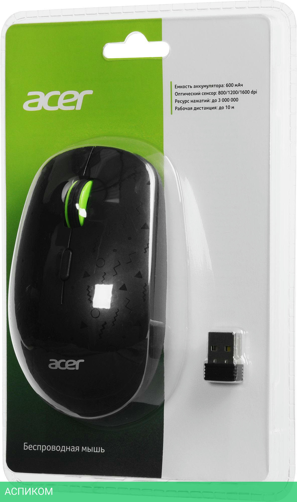 Мышь Acer OMR307 черный (ZL.MCECC.022)