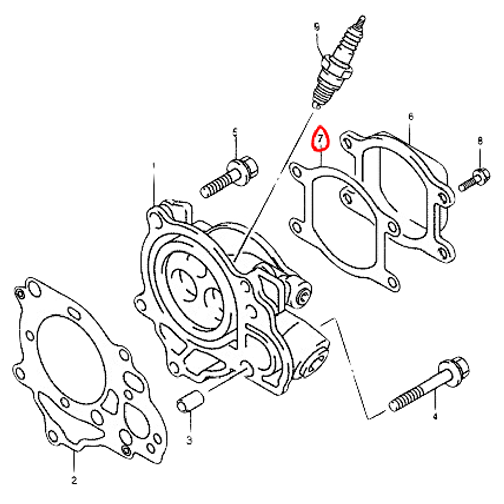 Suzuki 11189-97JL0-0000 Прокладка крышки головки цилиндра DF2.5  (11189-97J00-0000)  1шт Оригинал