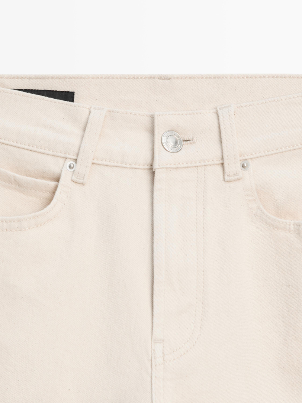 Massimo Dutti Джинсы прямого кроя со средней посадкой, кремовый