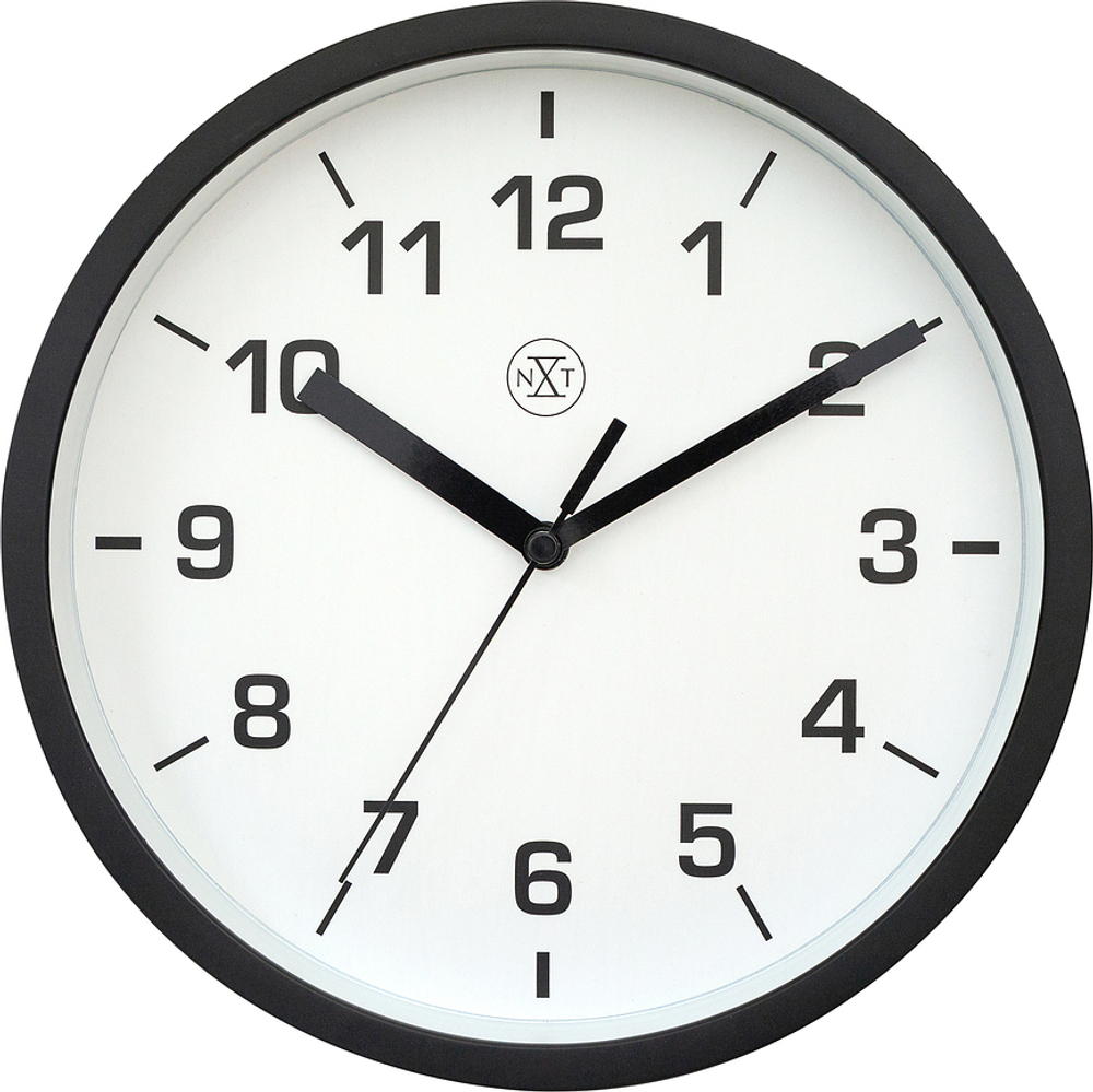 Настенные часы NeXtime Easy small, пластик, 20 см, чёрные