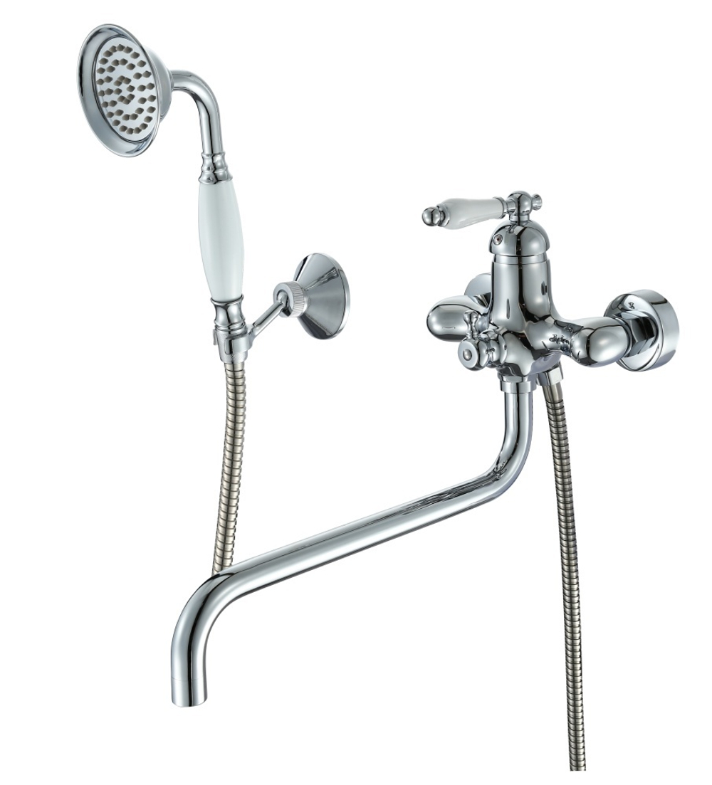 Смеситель для ванны HANSEN H22077 однорычажный, длинный излив, хром