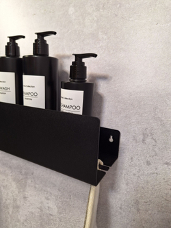 Полка настенная прямая черная MetaDec Side 50см