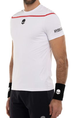 Мужская теннисная футболка Hydrogen Tennis Zig Zag Tape T-Shirt - белый/красный