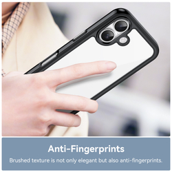 Прозрачный чехол с усиленными рамками черного цвета для iPhone 17, увеличенные защитные свойства