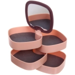 Органайзер для хранения с зеркалом «ПИОНТО», цвет пудровый, 12*11см (упаковка коробка)